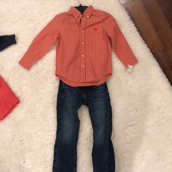 Plaid orange boys shirt - Picture 2 of 3